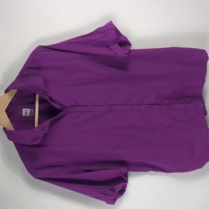 MEC Purple Button-Down Short Sleeve Shirt